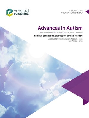 cover image of Advances in Autism, Volume 4, Number 4